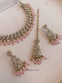 Aiza Clear Gold Necklace Set - SOKORA JEWELSAiza Clear Gold Necklace Set