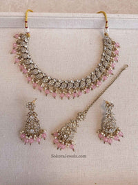 Aiza Clear Gold Necklace Set - SOKORA JEWELSAiza Clear Gold Necklace Set