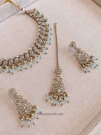 Aiza Clear Gold Necklace Set - SOKORA JEWELSAiza Clear Gold Necklace Set
