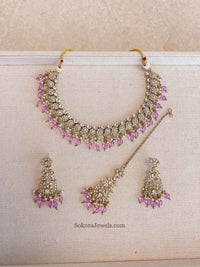 Aiza Clear Gold Necklace Set - SOKORA JEWELSAiza Clear Gold Necklace Set
