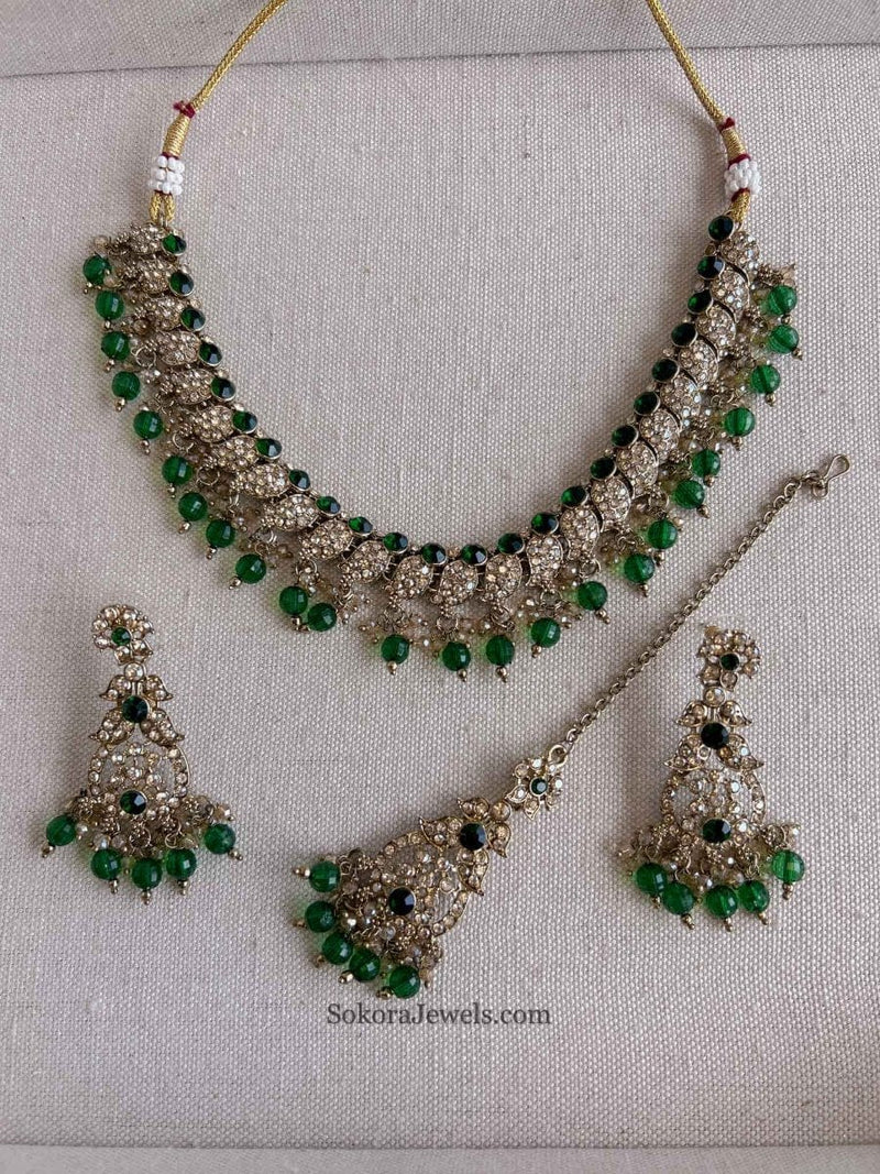 Aiza Golden Necklace Set - SOKORA JEWELSAiza Golden Necklace Set