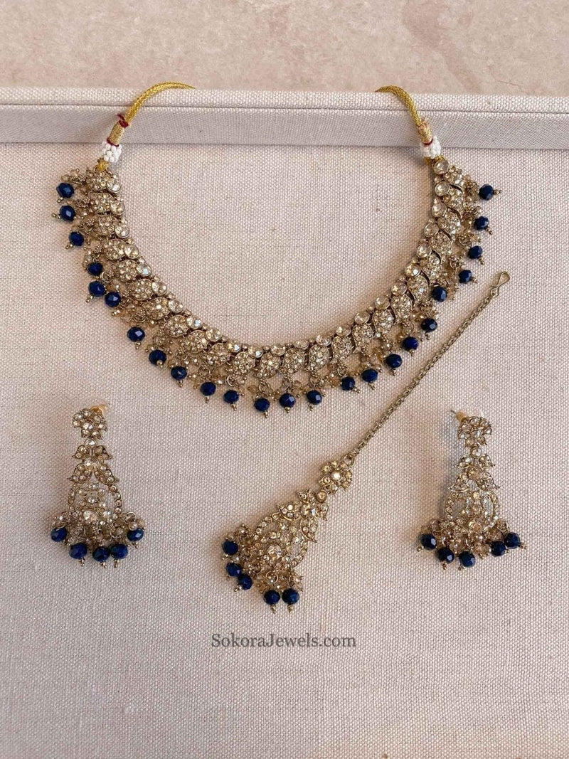 Aiza Golden Necklace Set - SOKORA JEWELSAiza Golden Necklace Set