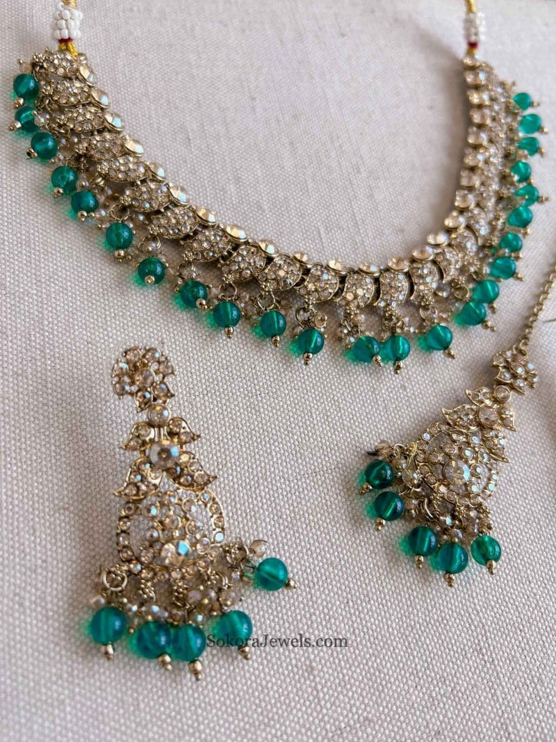Aiza Golden Necklace Set - SOKORA JEWELSAiza Golden Necklace Set