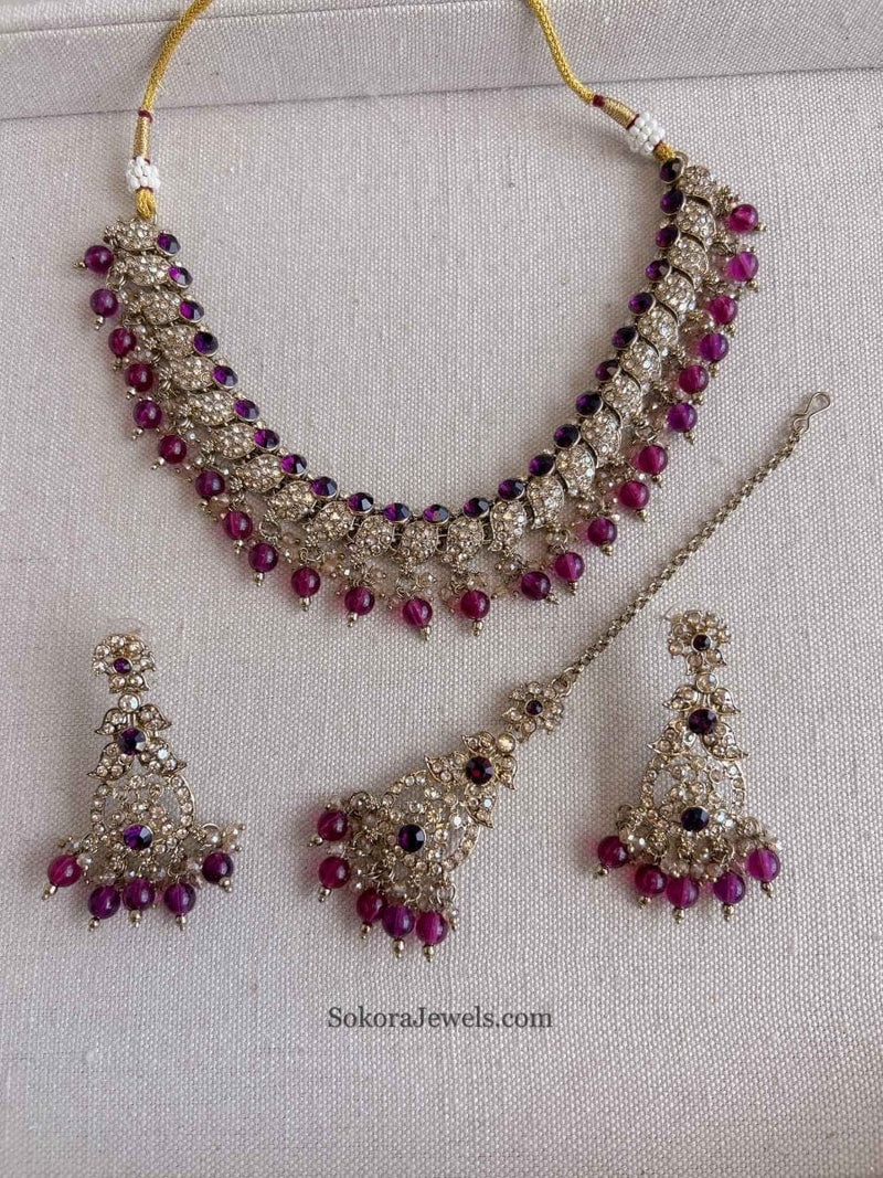 Aiza Golden Necklace Set - SOKORA JEWELSAiza Golden Necklace Set