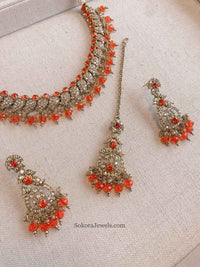 Aiza Golden Necklace Set - SOKORA JEWELSAiza Golden Necklace Set