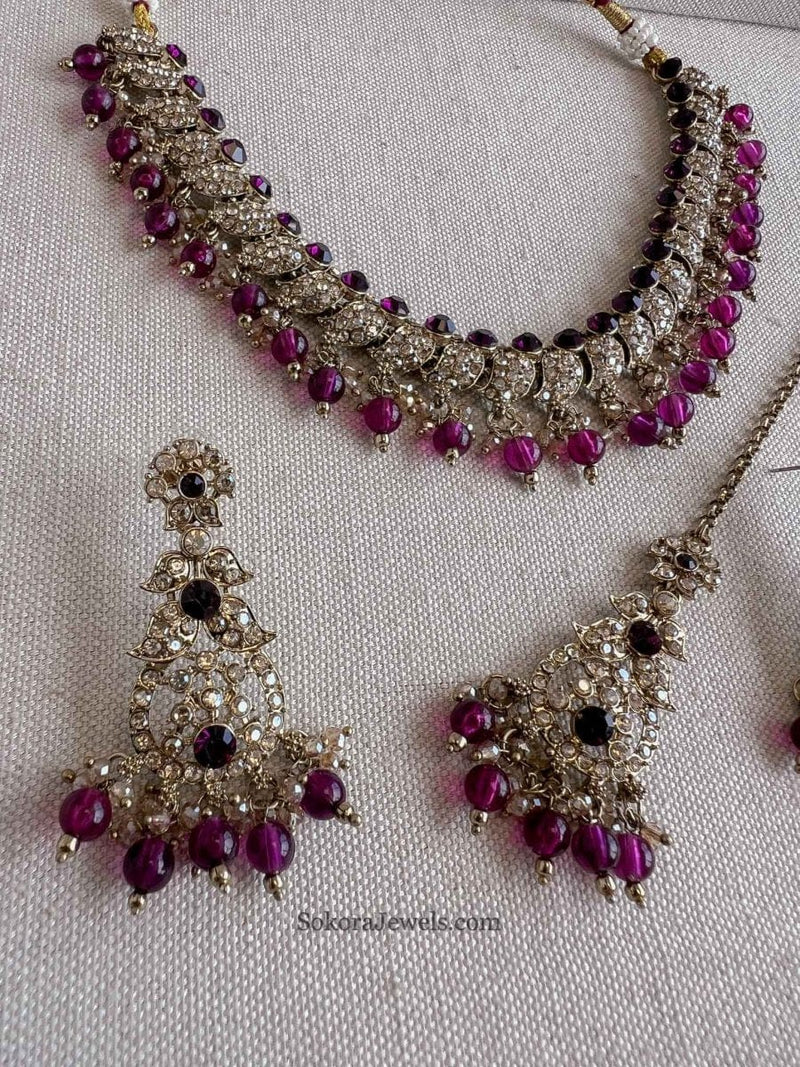 Aiza Golden Necklace Set - SOKORA JEWELSAiza Golden Necklace Set