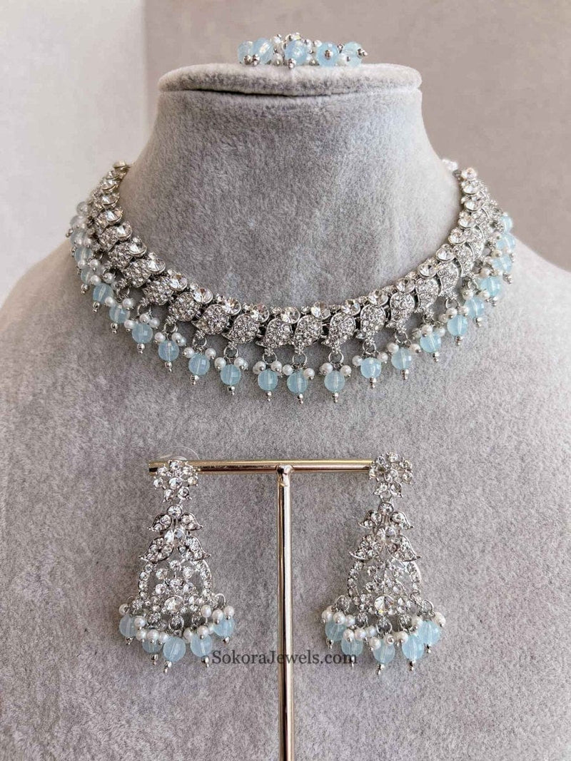 Aiza Silver Necklace Sets - SOKORA JEWELSAiza Silver Necklace Sets