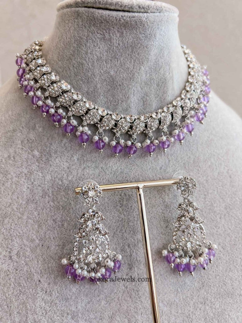 Aiza Silver Necklace Sets - SOKORA JEWELSAiza Silver Necklace Sets