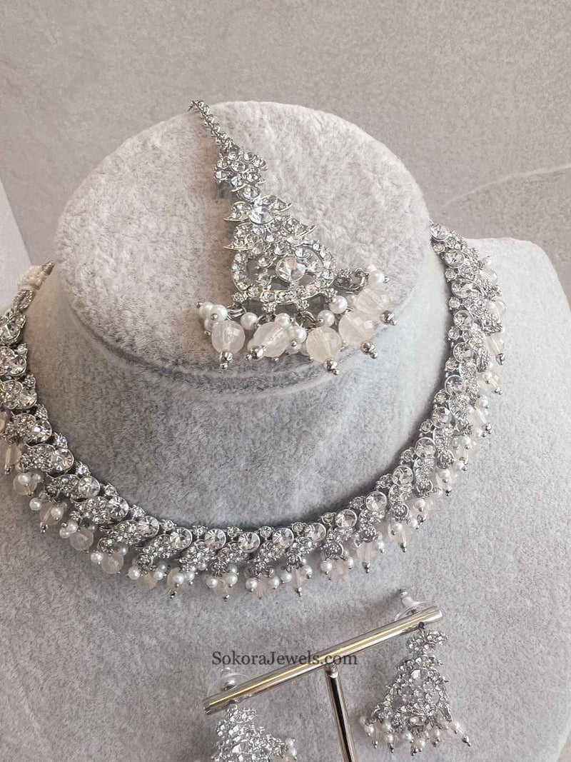 Aiza Silver Necklace Sets - SOKORA JEWELSAiza Silver Necklace Sets