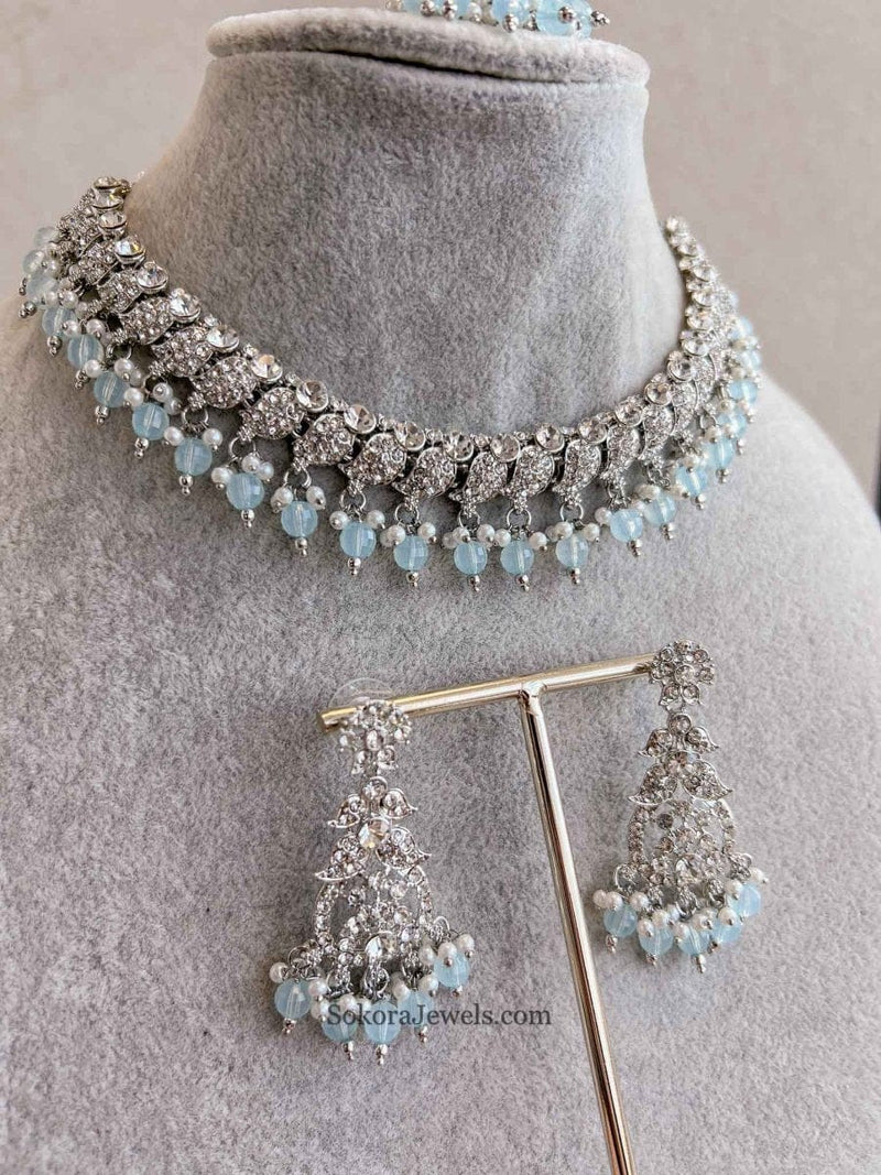 Aiza Silver Necklace Sets - SOKORA JEWELSAiza Silver Necklace Sets