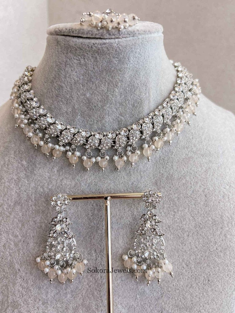 Aiza Silver Necklace Sets - SOKORA JEWELSAiza Silver Necklace Sets