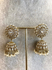 Alar Bridal Choker Necklace Set - Clear Gold - SOKORA JEWELSAlar Bridal Choker Necklace Set - Clear Gold