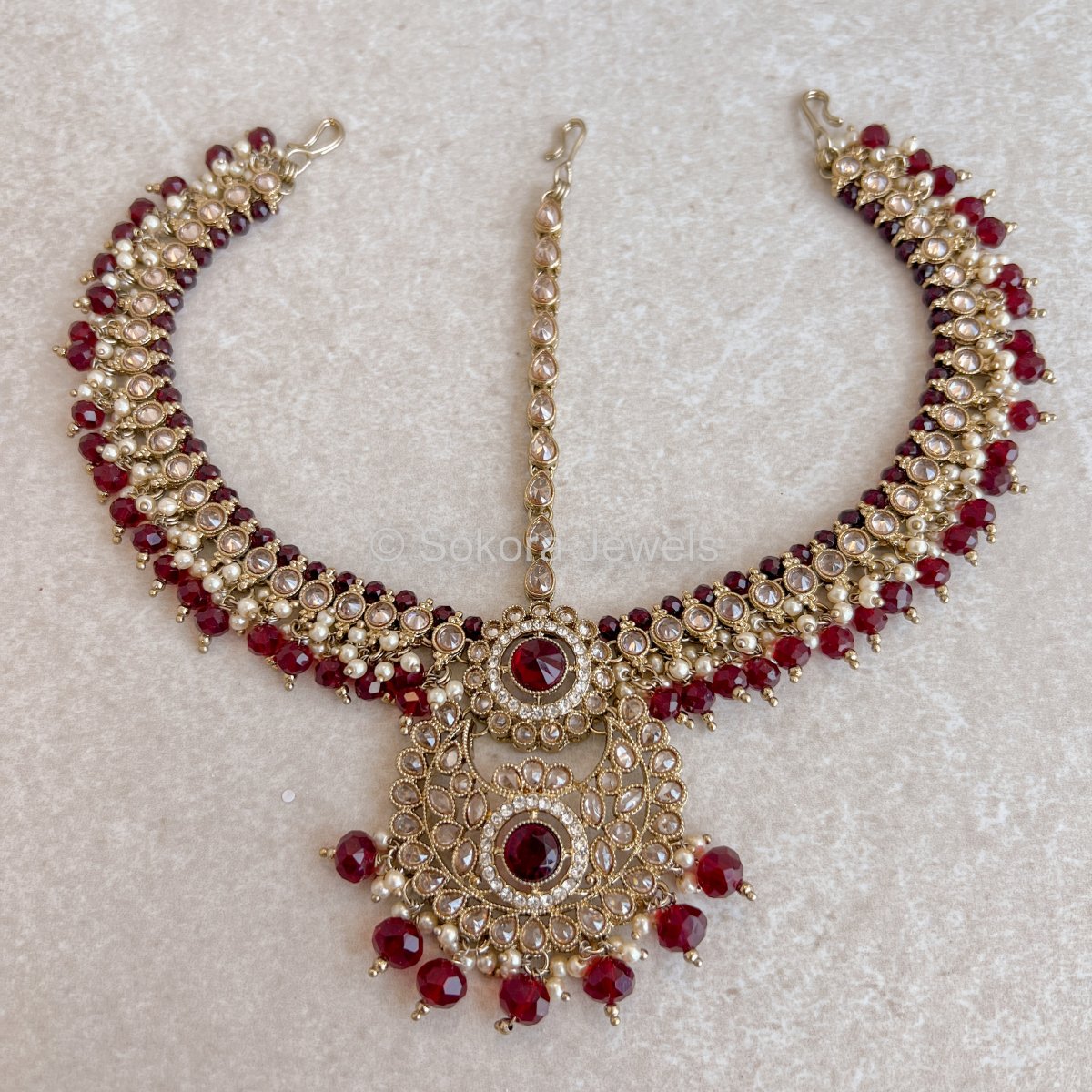 Alar Mathapatti - Maroon - SOKORA JEWELSAlar Mathapatti - Maroon