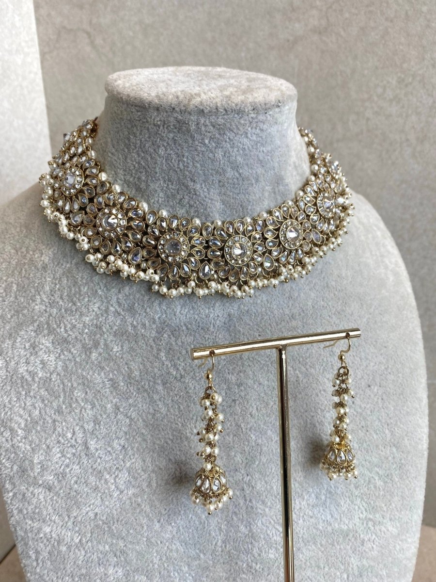 Alar Necklace Set - Clear Gold - SOKORA JEWELSAlar Necklace Set - Clear Gold