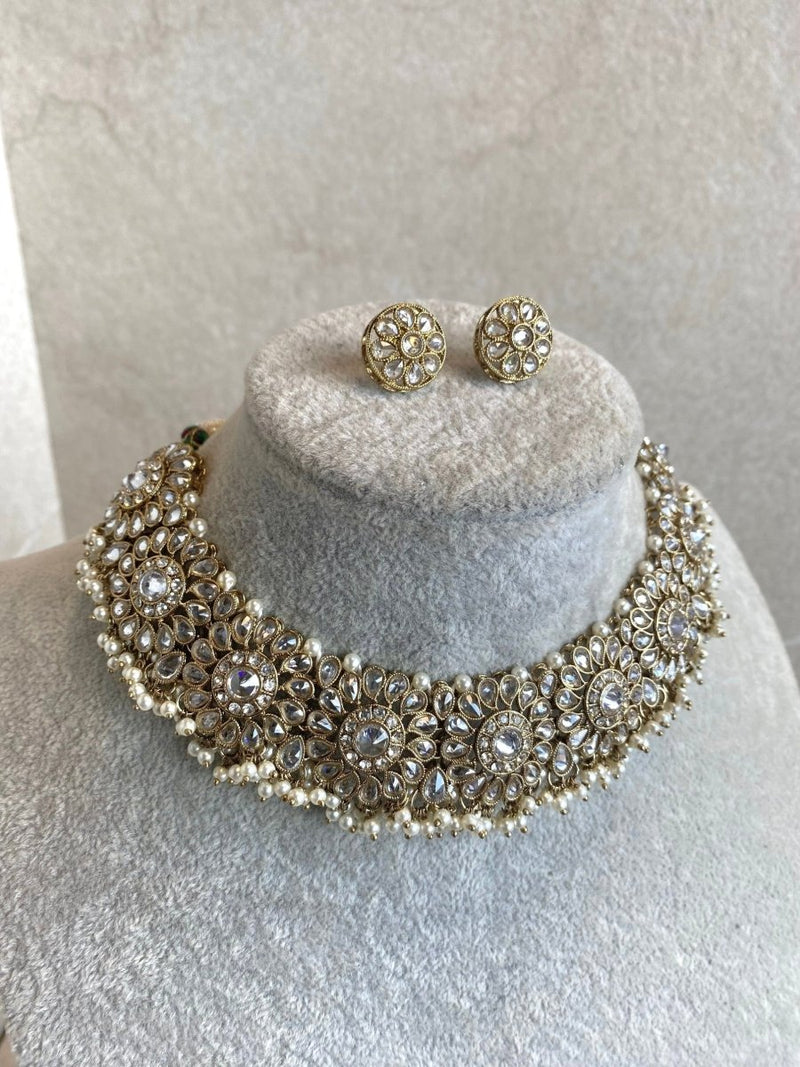 Alar Necklace Set - Clear Gold - SOKORA JEWELSAlar Necklace Set - Clear Gold