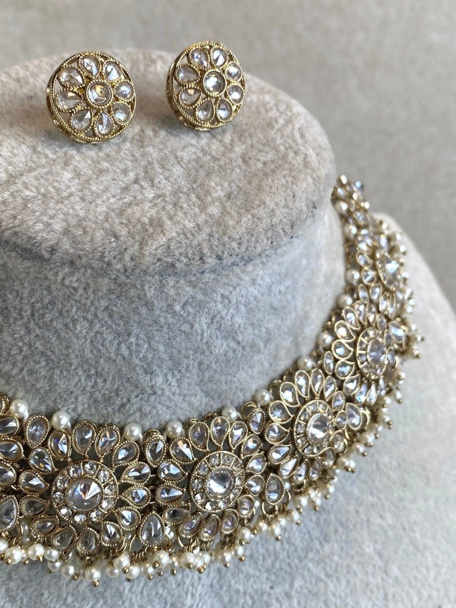 Alar Necklace Set - Clear Gold - SOKORA JEWELSAlar Necklace Set - Clear Gold