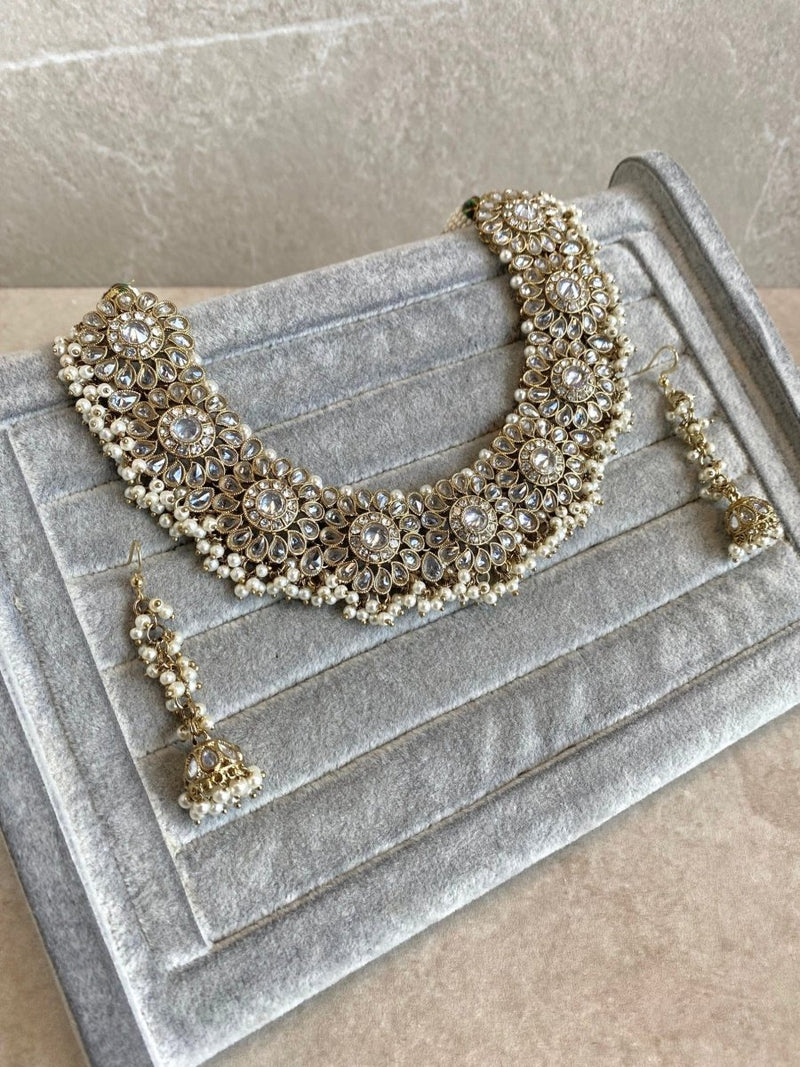 Alar Necklace Set - Clear Gold - SOKORA JEWELSAlar Necklace Set - Clear Gold