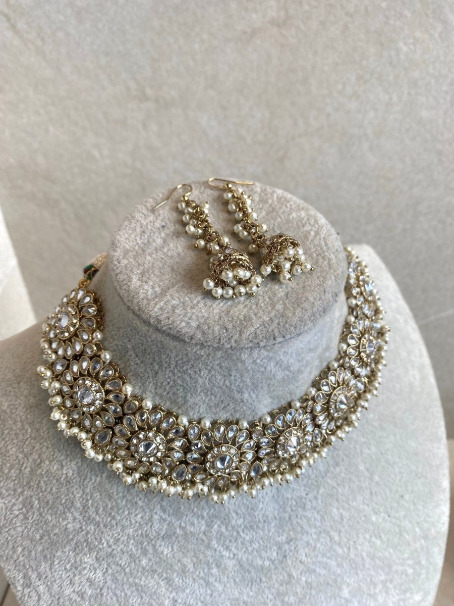 Alar Necklace Set - Clear Gold - SOKORA JEWELSAlar Necklace Set - Clear Gold