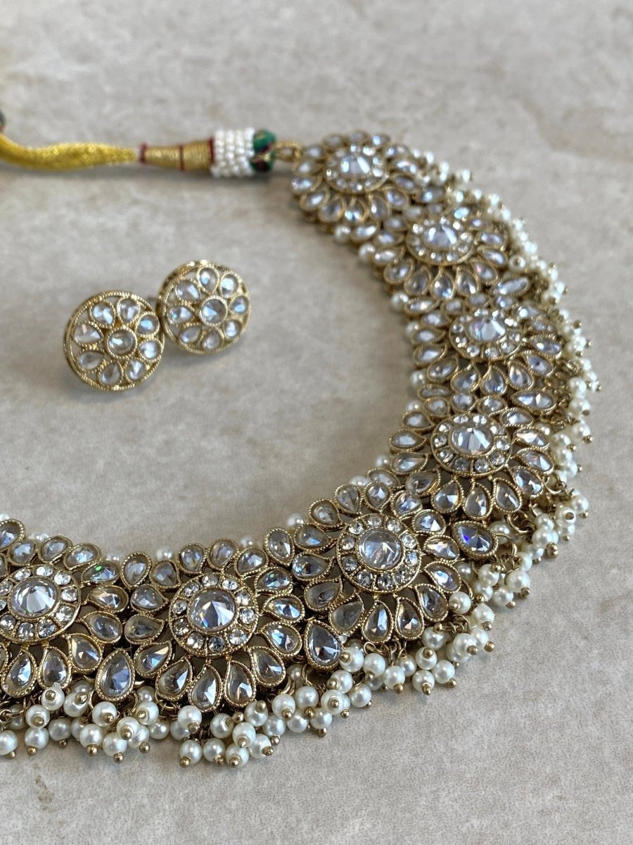 Alar Necklace Set - Clear Gold - SOKORA JEWELSAlar Necklace Set - Clear Gold