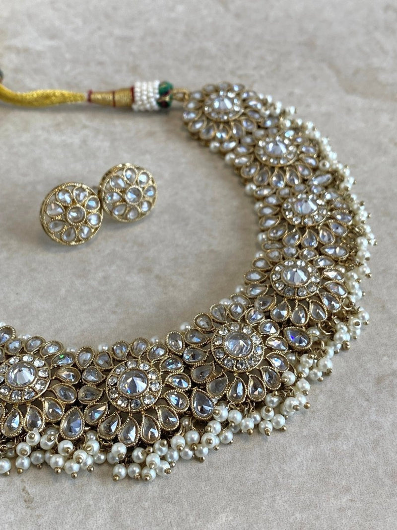 Alar Necklace Set - Clear Gold - SOKORA JEWELSAlar Necklace Set - Clear Gold