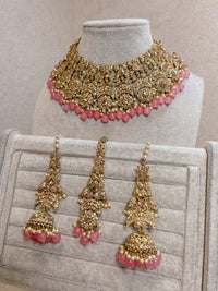 Aleena Necklace set - Pink - SOKORA JEWELSAleena Necklace set - Pink