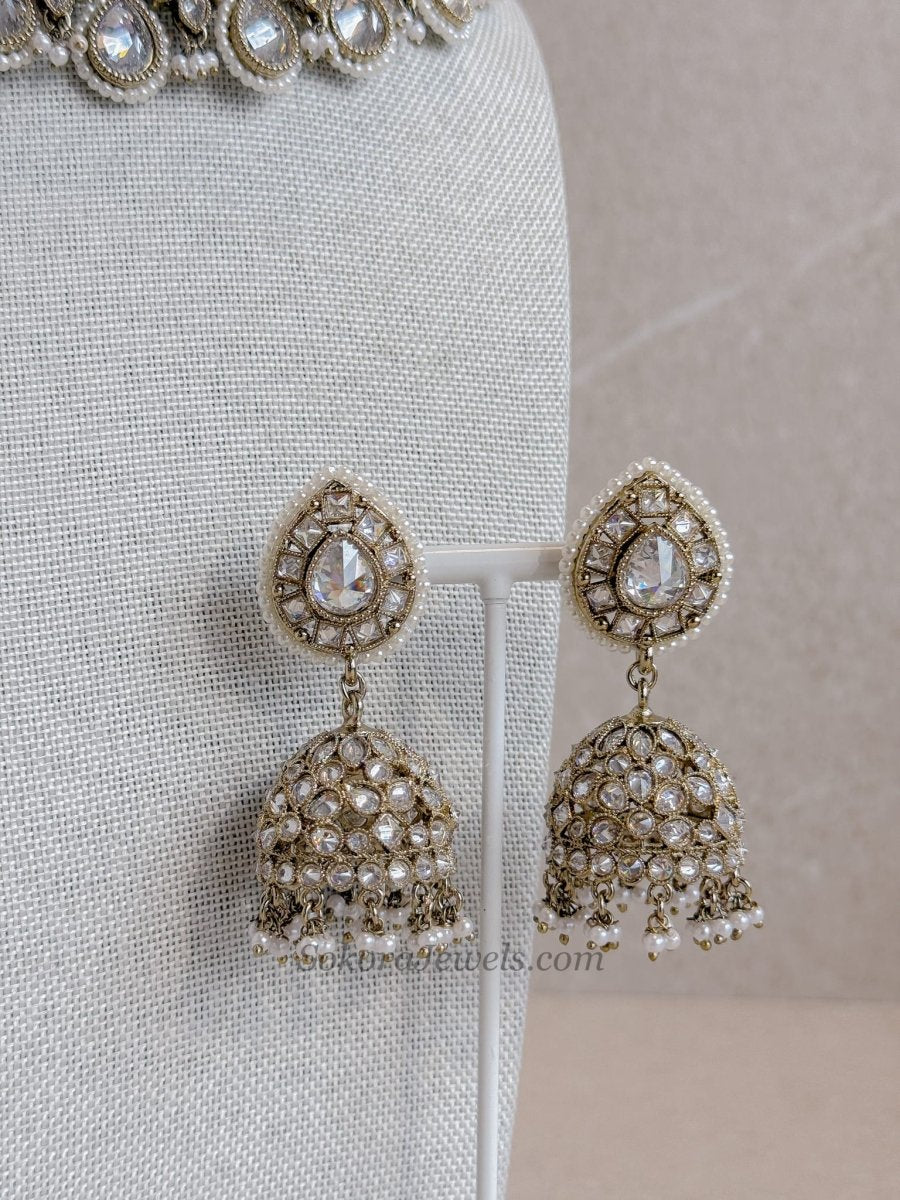 Alisa Clear Crystal Necklace Set - SOKORA JEWELSAlisa Clear Crystal Necklace Set
