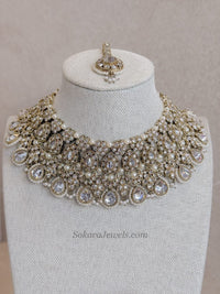 Alisa Clear Crystal Necklace Set - SOKORA JEWELSAlisa Clear Crystal Necklace Set