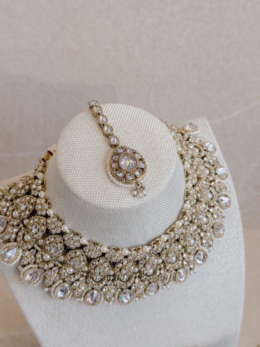 Alisa Clear Crystal Necklace Set - SOKORA JEWELSAlisa Clear Crystal Necklace Set
