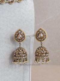 Alisa Golden Crystal Necklace Set - SOKORA JEWELSAlisa Golden Crystal Necklace Set
