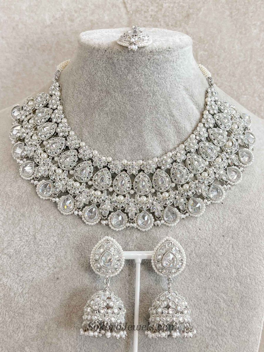 Alisa Silver Necklace Set - SOKORA JEWELSAlisa Silver Necklace Set