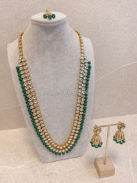 Alizha Long Mala Set - Green - SOKORA JEWELSAlizha Long Mala Set - Green