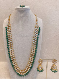 Alizha Long Mala Set - Green - SOKORA JEWELSAlizha Long Mala Set - Green