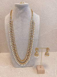 Alizha Long Mala Set - Pearl - SOKORA JEWELSAlizha Long Mala Set - Pearl