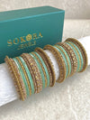 Alyana Small Golden Bangle Set - 7 Colour Options - SOKORA JEWELSAlyana Small Golden Bangle Set - 7 Colour OptionsBANGLES