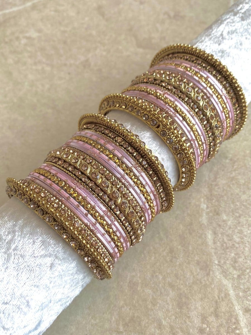 Alyana Small Golden Bangle Set - 7 Colour Options - SOKORA JEWELSAlyana Small Golden Bangle Set - 7 Colour OptionsBANGLES