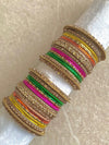 Alyana Small Golden Bangle Set - 7 Colour Options - SOKORA JEWELSAlyana Small Golden Bangle Set - 7 Colour OptionsBANGLES