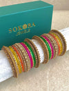 Alyana Small Golden Bangle Set - 7 Colour Options - SOKORA JEWELSAlyana Small Golden Bangle Set - 7 Colour OptionsBANGLES