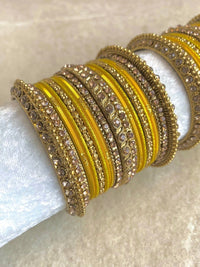 Alyana Small Golden Bangle Set - 7 Colour Options - SOKORA JEWELSAlyana Small Golden Bangle Set - 7 Colour OptionsBANGLES
