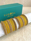 Alyana Small Golden Bangle Set - 7 Colour Options - SOKORA JEWELSAlyana Small Golden Bangle Set - 7 Colour OptionsBANGLES