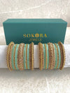 Alyana Small Golden Bangle Set - 7 Colour Options - SOKORA JEWELSAlyana Small Golden Bangle Set - 7 Colour OptionsBANGLES