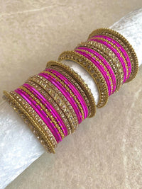 Alyana Small Golden Bangle Set - 7 Colour Options - SOKORA JEWELSAlyana Small Golden Bangle Set - 7 Colour OptionsBANGLES
