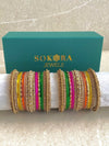 Alyana Small Golden Bangle Set - 7 Colour Options - SOKORA JEWELSAlyana Small Golden Bangle Set - 7 Colour OptionsBANGLES