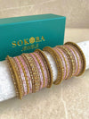 Alyana Small Golden Bangle Set - 7 Colour Options - SOKORA JEWELSAlyana Small Golden Bangle Set - 7 Colour OptionsBANGLES
