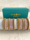 Alyana Small Golden Bangle Set - 7 Colour Options - SOKORA JEWELSAlyana Small Golden Bangle Set - 7 Colour OptionsBANGLES