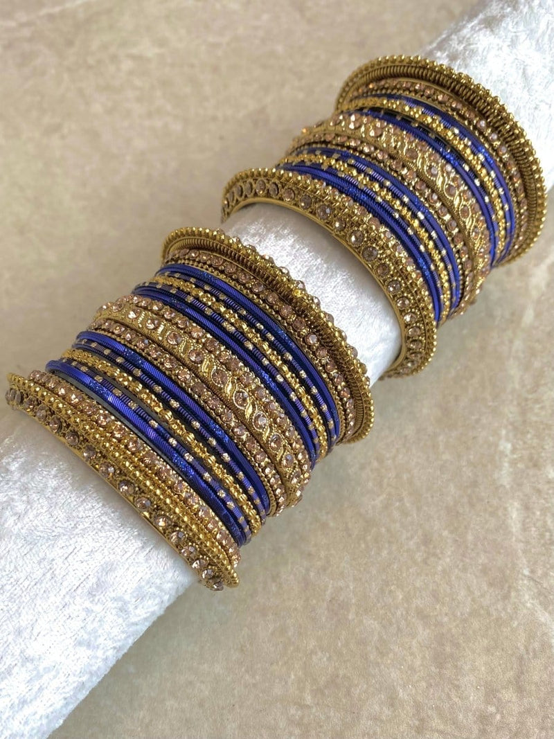 Alyana Small Golden Bangle Set - 7 Colour Options - SOKORA JEWELSAlyana Small Golden Bangle Set - 7 Colour OptionsBANGLES