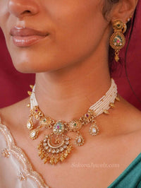 Ameera Light Green Kundan Choker Set - SOKORA JEWELSAmeera Light Green Kundan Choker Set