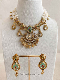 Ameera Light Green Kundan Choker Set - SOKORA JEWELSAmeera Light Green Kundan Choker Set