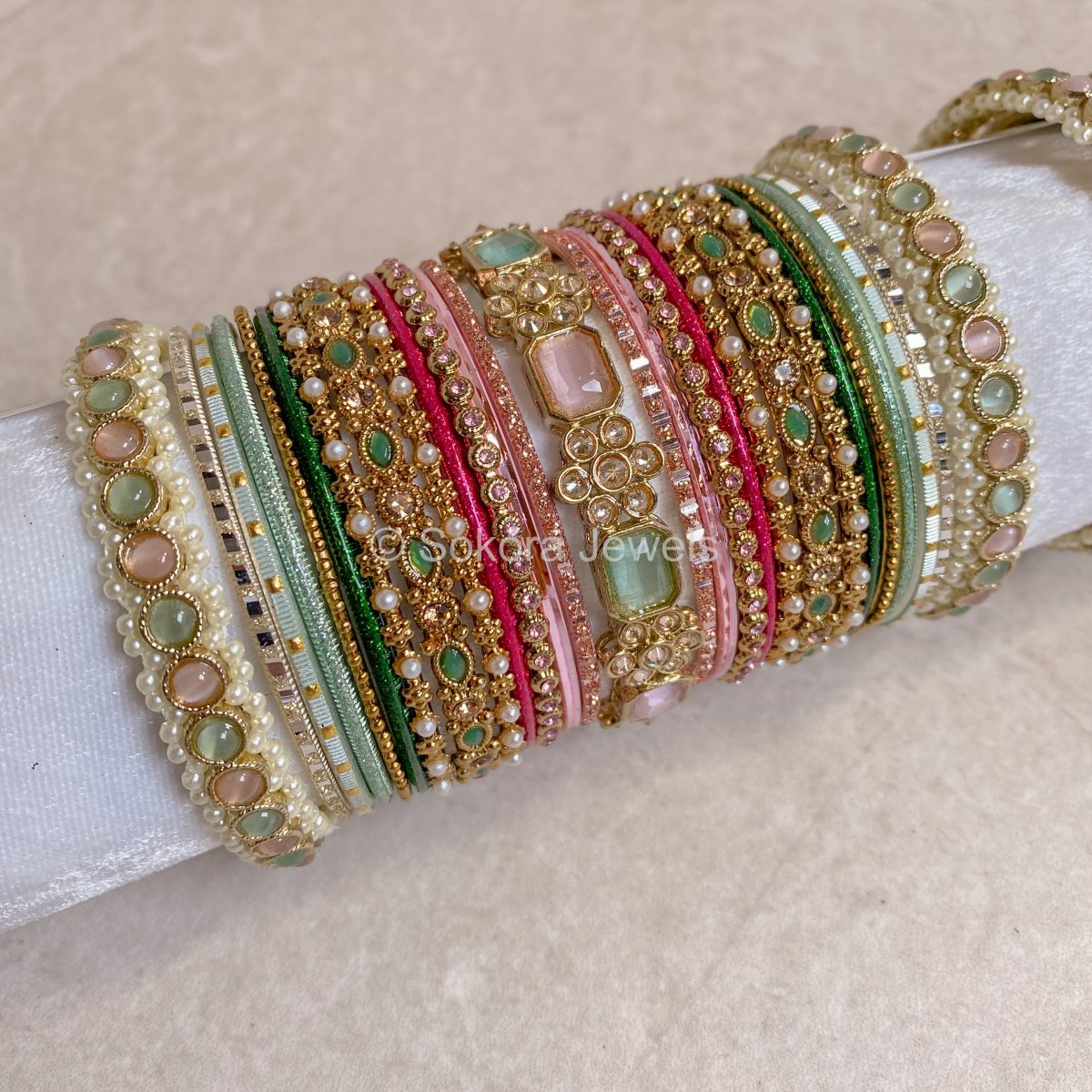 Ameli Luxury Bangle Set - Multicolour - SOKORA JEWELSAmeli Luxury Bangle Set - MulticolourBANGLES