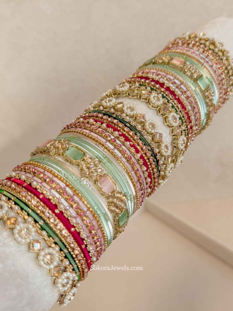 Ameli Luxury Bangle Set - MultiColour - SOKORA JEWELSAmeli Luxury Bangle Set - MultiColourBANGLES