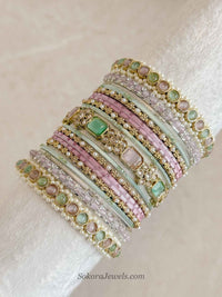 Ameli Luxury Bangle Set - Pastels - SOKORA JEWELSAmeli Luxury Bangle Set - PastelsBANGLES